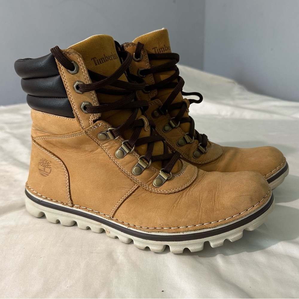 Timberland 6-Inch Premium Womens Sz 9.5 Tan Outdoor Nubuck Waterproof Boots